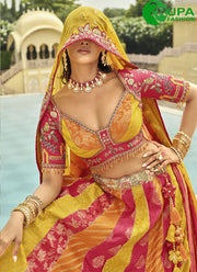 Multi Color Silk Designer Ready Made Lehenga Choli with Embroidered, Sequins and Zari Work